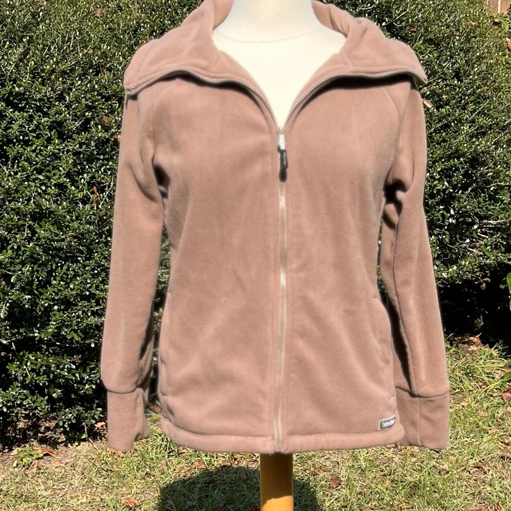 Calvin Klein Performance Quick Dry Toffee Zip Up Fleece Sweater Size S (CWT0001)